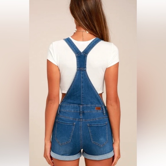 Lulus Enjean Play it Again Medium Wash Overalls - Picture 3 of 9